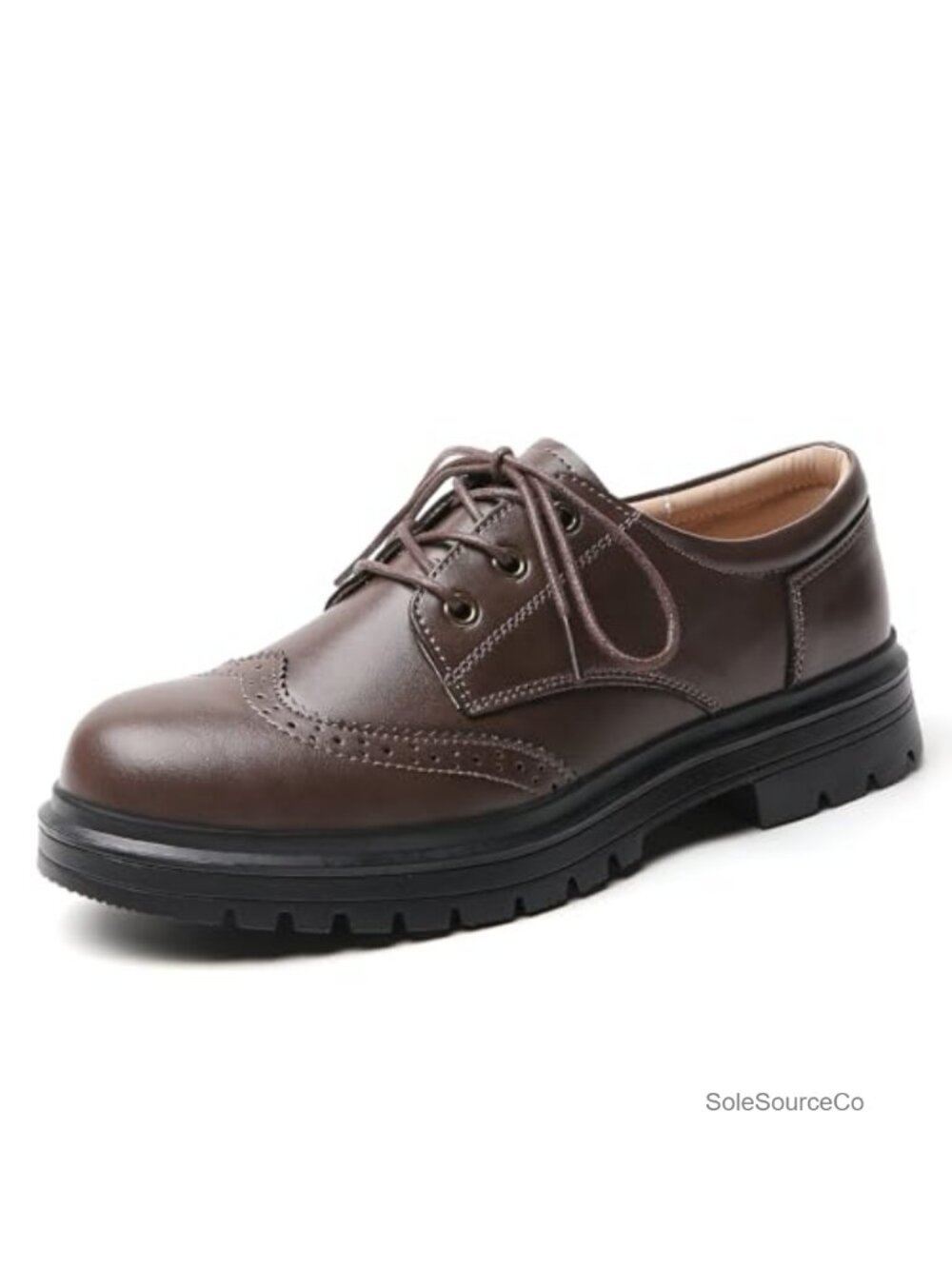 Classic Women's Oxford Shoes Brogue-Style Platform Faux Leather